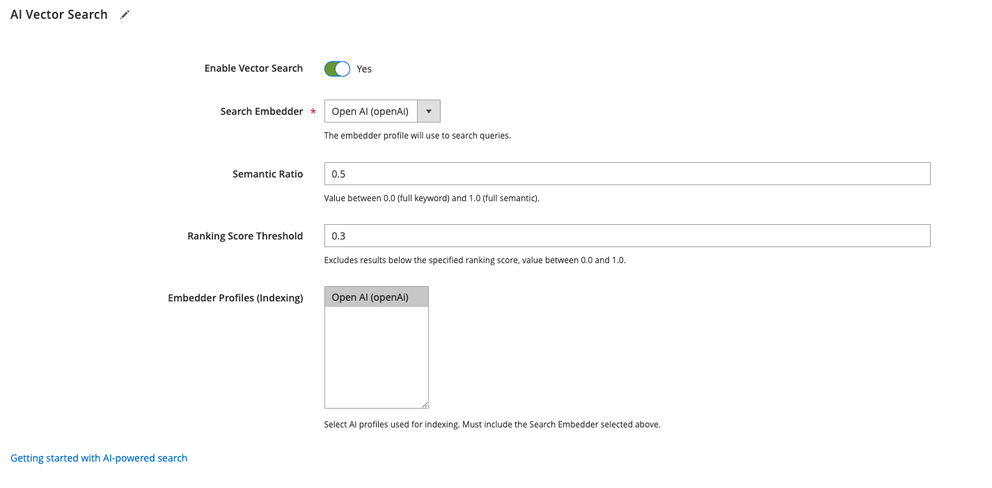 Magento Admin Index Settings Ai Vector Search